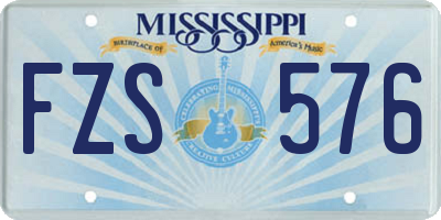 MS license plate FZS576