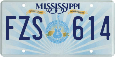 MS license plate FZS614