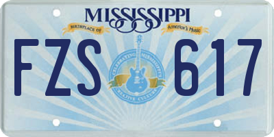 MS license plate FZS617