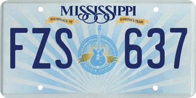 MS license plate FZS637