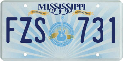 MS license plate FZS731