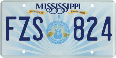 MS license plate FZS824