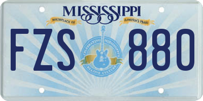 MS license plate FZS880