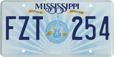 MS license plate FZT254