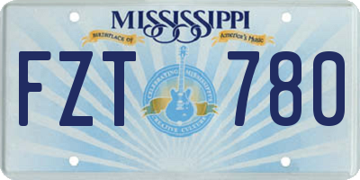 MS license plate FZT780