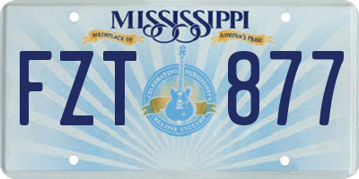 MS license plate FZT877