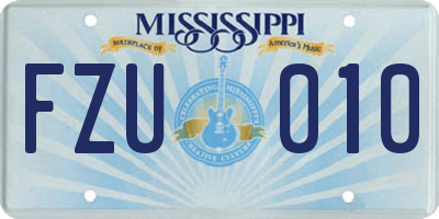 MS license plate FZU010