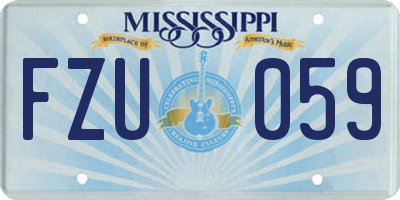 MS license plate FZU059
