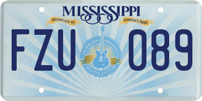 MS license plate FZU089