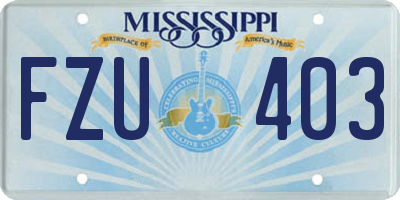 MS license plate FZU403