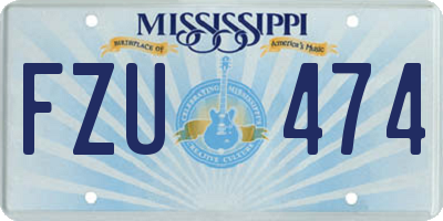 MS license plate FZU474