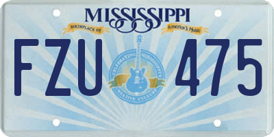 MS license plate FZU475