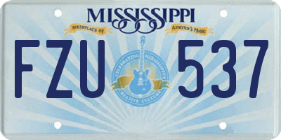 MS license plate FZU537