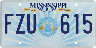 MS license plate FZU615