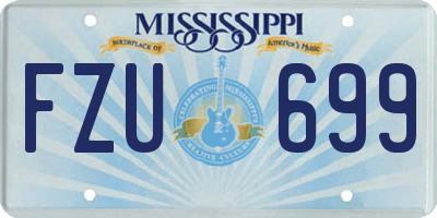 MS license plate FZU699