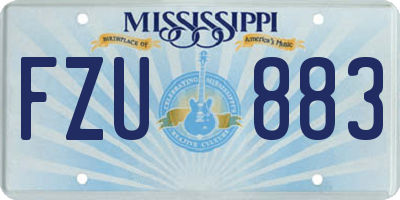 MS license plate FZU883