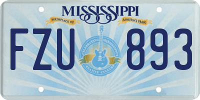 MS license plate FZU893