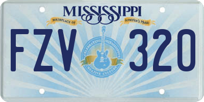 MS license plate FZV320