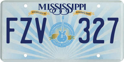 MS license plate FZV327