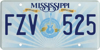 MS license plate FZV525
