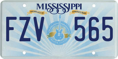 MS license plate FZV565
