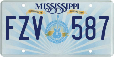 MS license plate FZV587