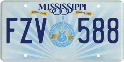 MS license plate FZV588
