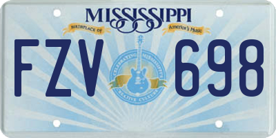 MS license plate FZV698