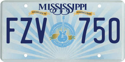 MS license plate FZV750