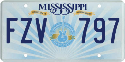 MS license plate FZV797