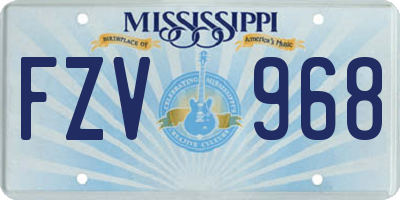 MS license plate FZV968