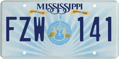 MS license plate FZW141