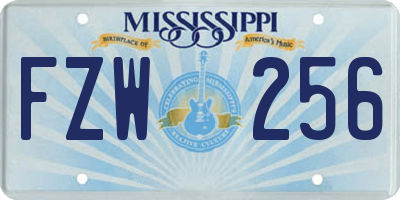 MS license plate FZW256