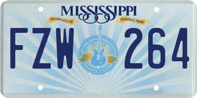 MS license plate FZW264