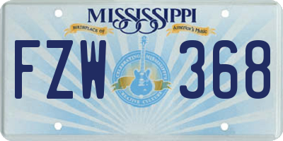 MS license plate FZW368