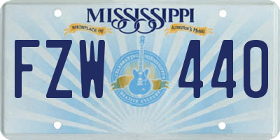 MS license plate FZW440