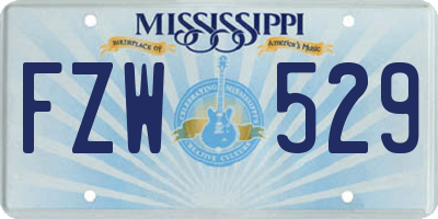 MS license plate FZW529