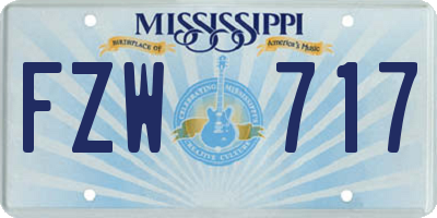 MS license plate FZW717