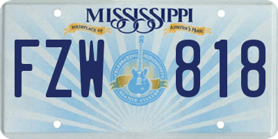 MS license plate FZW818
