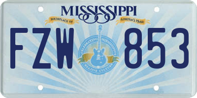 MS license plate FZW853