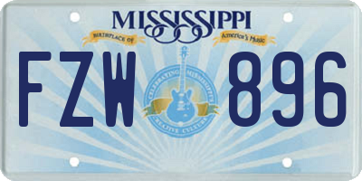 MS license plate FZW896