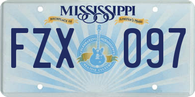 MS license plate FZX097
