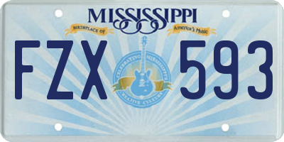 MS license plate FZX593
