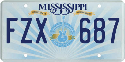 MS license plate FZX687