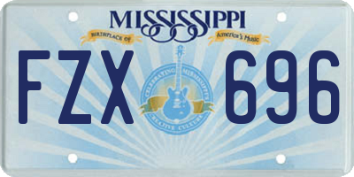 MS license plate FZX696