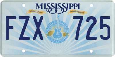 MS license plate FZX725