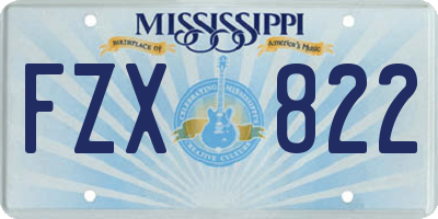 MS license plate FZX822