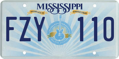 MS license plate FZY110