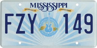 MS license plate FZY149