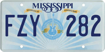 MS license plate FZY282